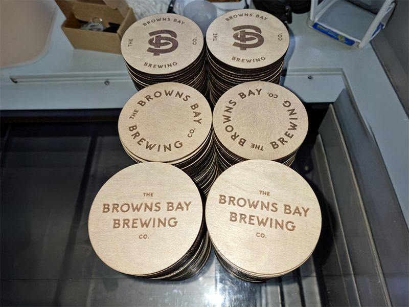 Coasters — custom work by GeoSaffer, Auckland