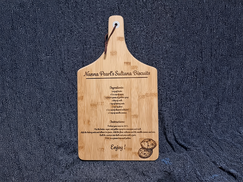 Engraved Serving Paddle — laser cut / engraved by GeoSaffer, Auckland